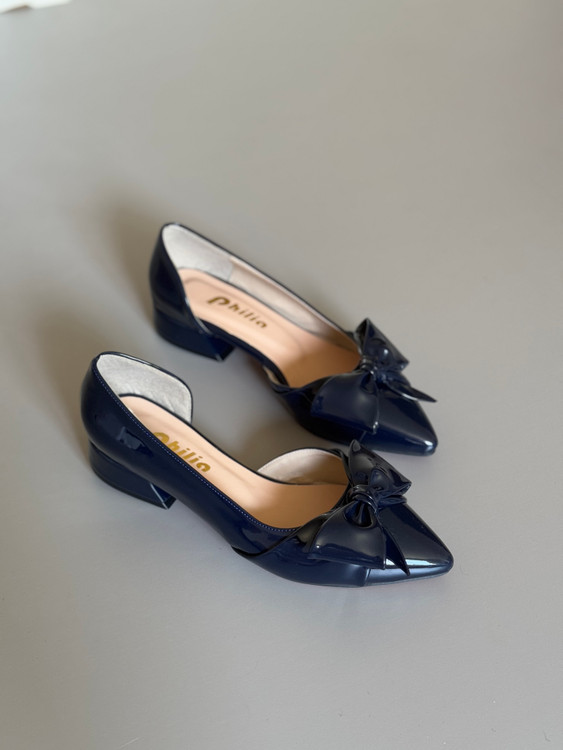 کفش پاپیونی سرمه ای