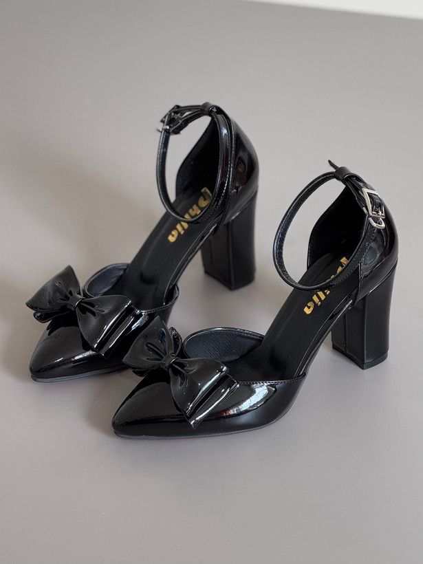 کفش پاپیونی عروسکی مشکی ورنی