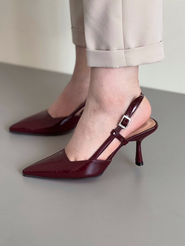 کفش مجلسی پاشنه دار آلبالویی