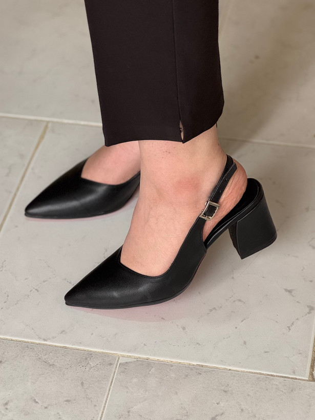 کفش مجلسی پاشنه پهن مشکی