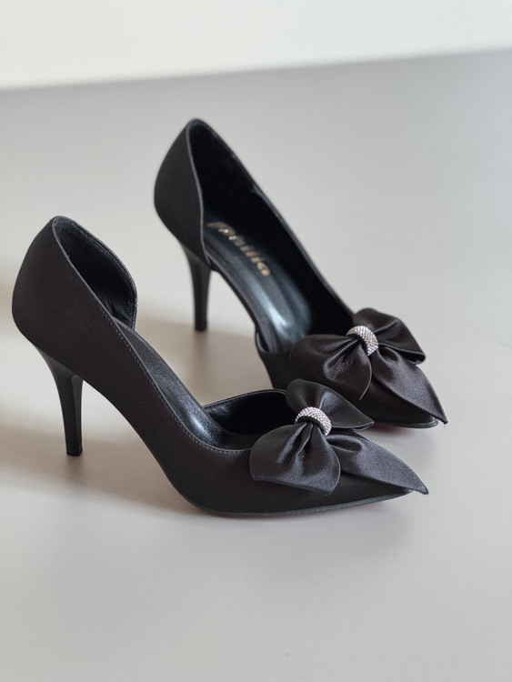 کفش مجلسی پاپیونی ساتن نگینی