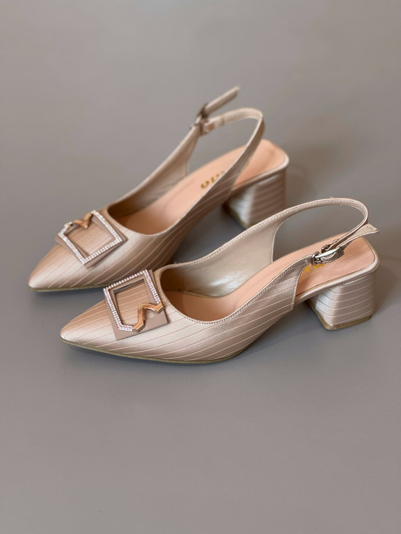 کفش پاشنه پهن مجلسی ساتن