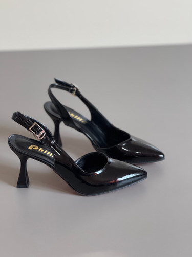 پاشنه کلوش مشکی ورنی