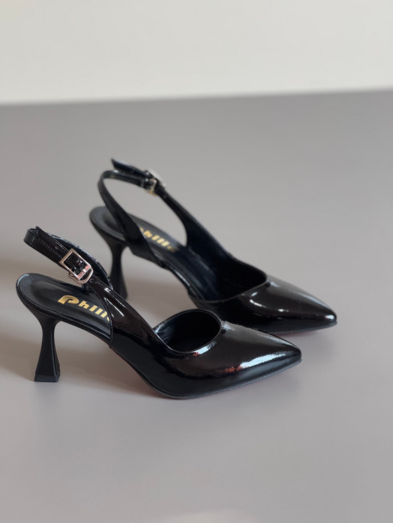 پاشنه کلوش مشکی ورنی